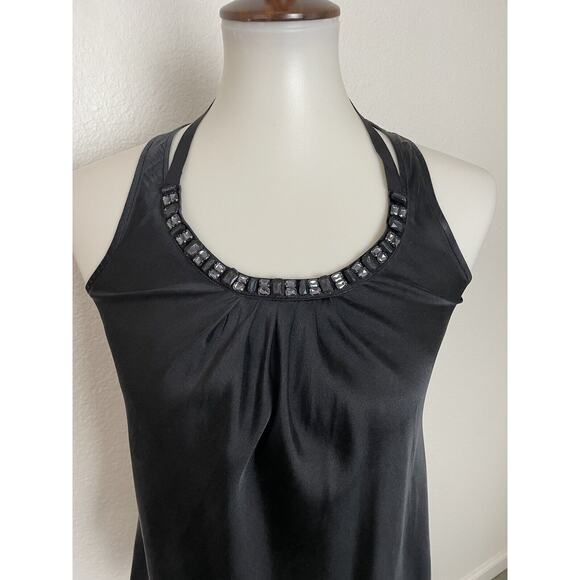 Club Monaco Tank Top Jeweled Ribbon Tie Racerback - Picture 2 of 8